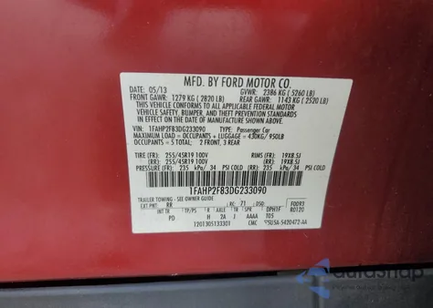 2013 Ford Taurus Limited from USA, damaged, VIN 1FAHP2F83DG233090